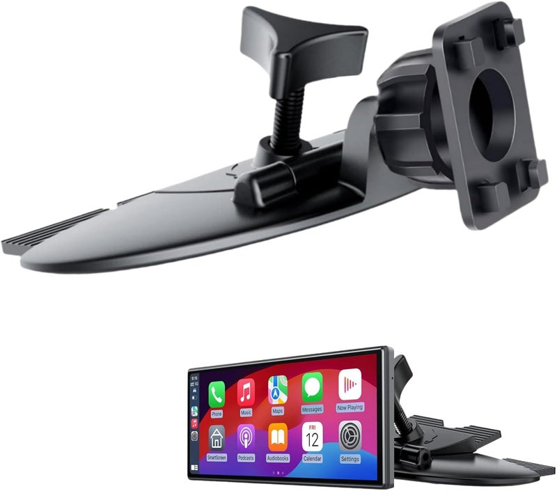 Epronic CD Slot Mount for Carplay Screen 17mm Ball Adapter with 4-Button Lock Compatible with 7-10.26 Inch Portable Car Play Baby Camera Monitors Cell Phone Replacement Cd Mount - Image 1